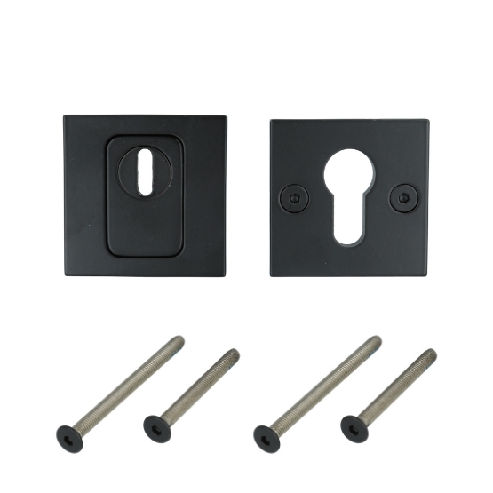 SKG3 Veiligheid-rozet BASICS BSQVEIL met kerntrekbeveiliging vierkant mat zwart - Afbeelding 2