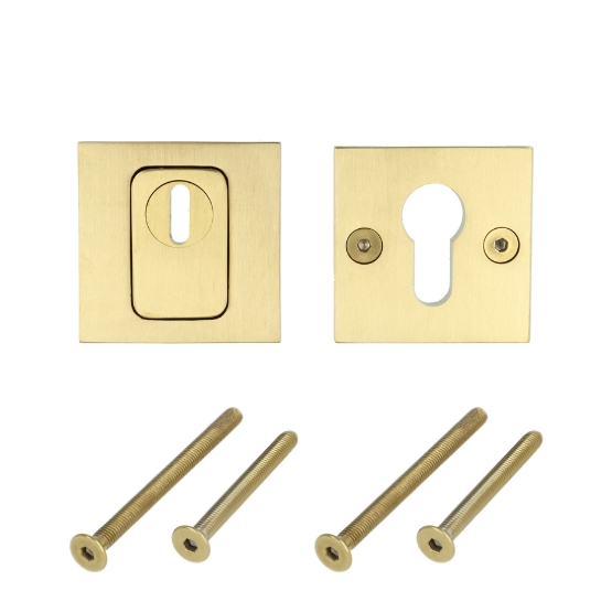 SKG3 Veiligheid-rozet BASICS BSQVEIL met kerntrekbeveiliging vierkant PVD mat goud - Afbeelding 2