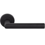 Deurklink Marc met ring op ronde rozet mat zwart