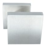 Voordeurknop vierkant excentrisch vast op rozet rvs