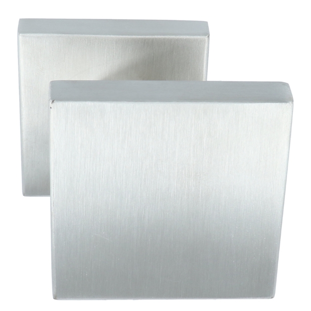 Voordeurknop vierkant excentrisch vast op rozet rvs