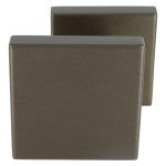 Voordeurknop vierkant excentrisch vast op rozet donker brons