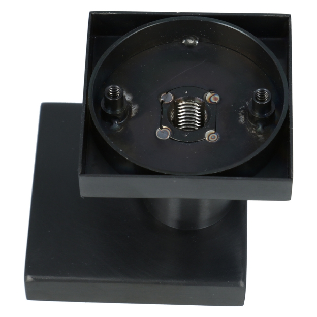 Voordeurknop vierkant excentrisch vast op rozet PVD Gunmetal - Afbeelding 5