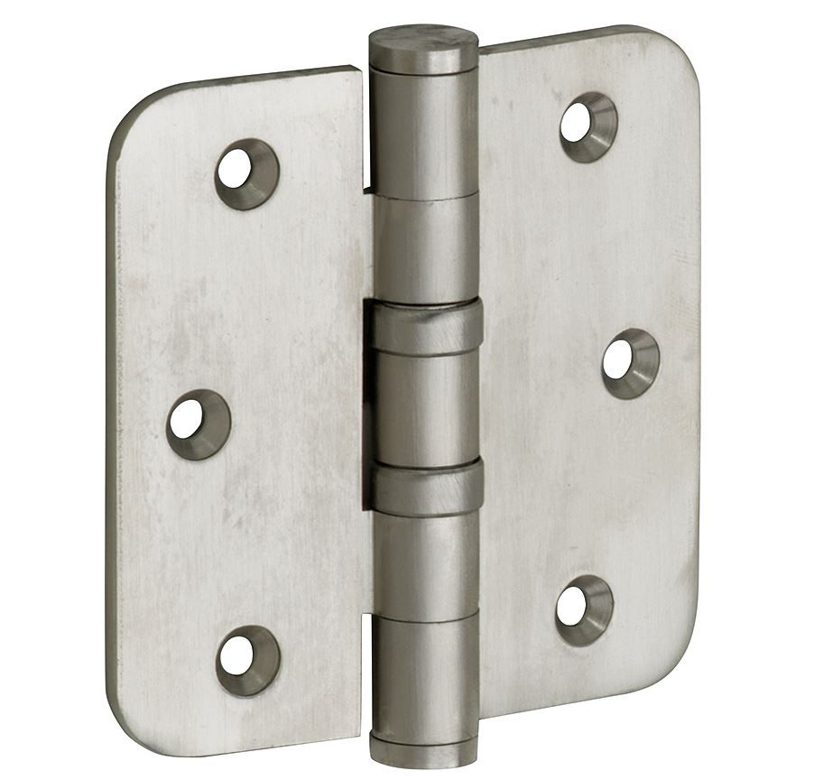 Set van 12 kogellagerscharnieren 76x76 ronde hoek vlak mat nikkel ongelakt - Afbeelding 3