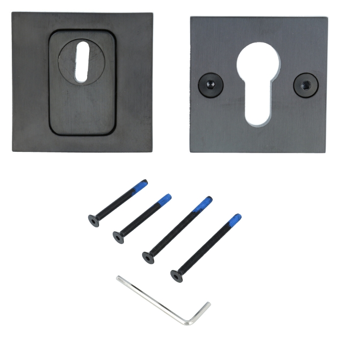 SKG3 Veiligheid-rozet BASICS BSQVEIL met kerntrekbeveiliging vierkant PVD Gunmetal - Afbeelding 2