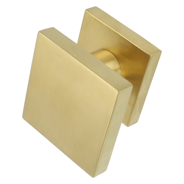 Voordeurknop BASIC BSQ60V vast op rozet PVD mat goud - Afbeelding 3