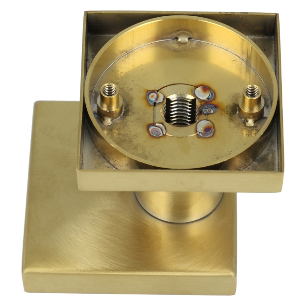 Voordeurknop BASIC BSQ60V vast op rozet PVD mat goud - Afbeelding 5