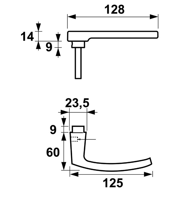AXA Deurklink Flat-Blok DD 38-54 mm aluminium F1 - Afbeelding 2
