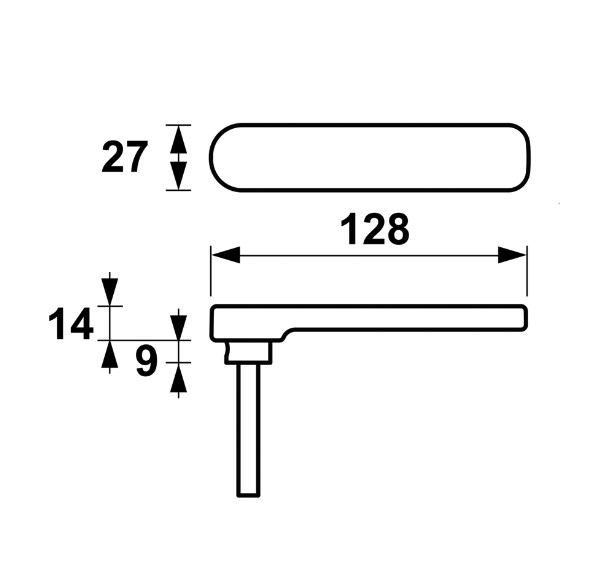 AXA Deurklink stiftdeel Flat DD 38-54 mm aluminium geslepen F1 - Afbeelding 2