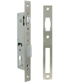 Rolslot met sluitplaat PC85 doornmaat 20 mm nikkel