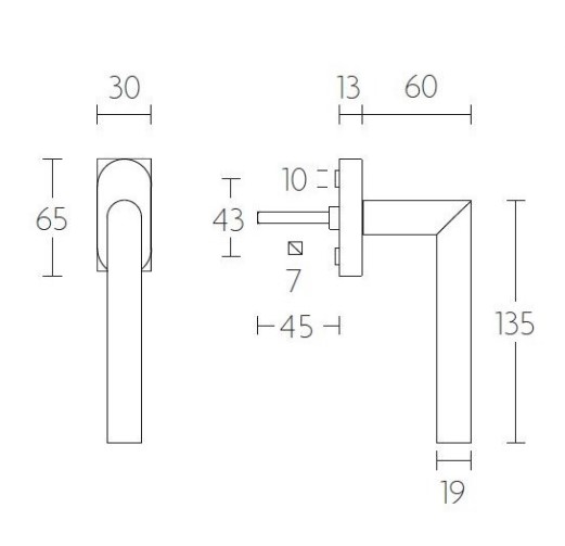 Draaikiepgarnituur BASIC LBII-19DK-Q mat Wit - Afbeelding 2