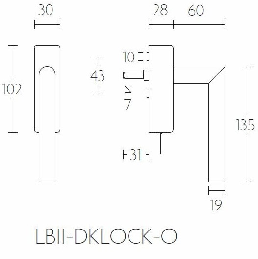 Draaikiepgarnituur BASIC LBII-19DKLOCK-O PVD mat goud - Afbeelding 2