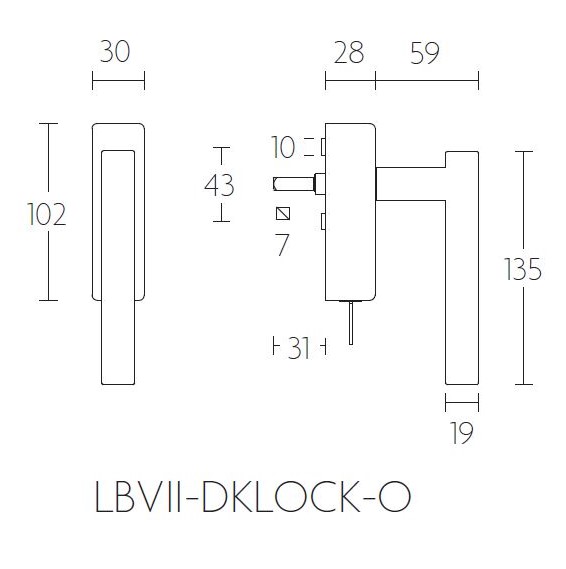 Draaikiepgarnituur BASIC LBVIIDKLOCK-O Donker brons - Afbeelding 2