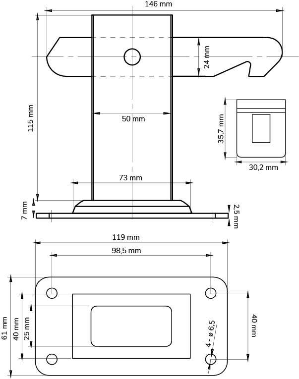 Deurvastzetter heavy duty inclusief opvangoog vloermodel zwart - Afbeelding 2