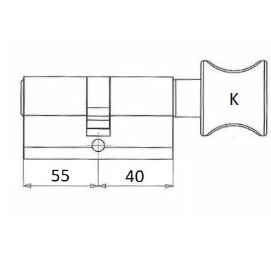 Knopcilinder 40/55 Iseo F6 Extra S SKG3 - Afbeelding 3