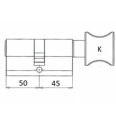 Knopcilinder 45/50 Iseo F6 Extra S SKG3 - Afbeelding 3