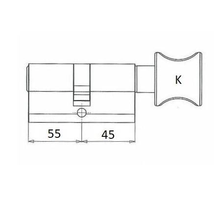 Knopcilinder 45/55 Iseo F6 Extra S SKG3 - Afbeelding 3