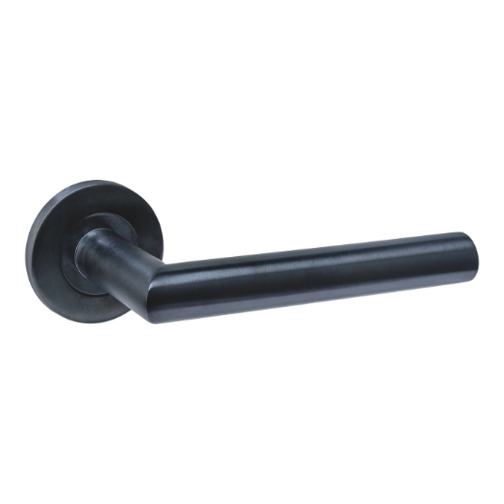 Intersteel deurklink Q 01 op rozet verdekt ø52x6mm pvd zwart