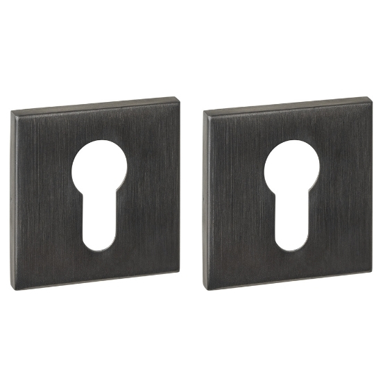 Intersteel cilinderrozetten verdekt 53x53x6mm pvd antraciet