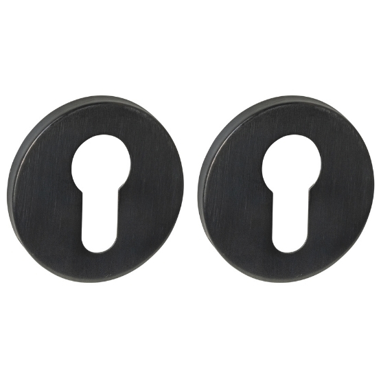 Intersteel cilinderrozetten verdekt ø52x6mm pvd zwart