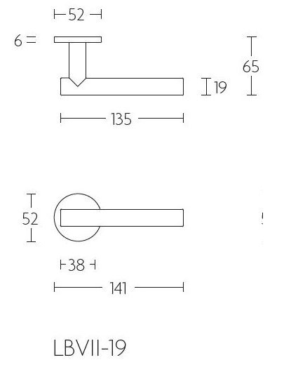 Deurklink BASIC LBVII-19 op ronde rozet PVD licht brons - Afbeelding 2