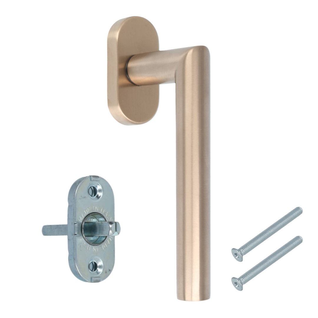 Draaikiepgarnituur BASIC LBII-19DK-O PVD licht brons - Afbeelding 6