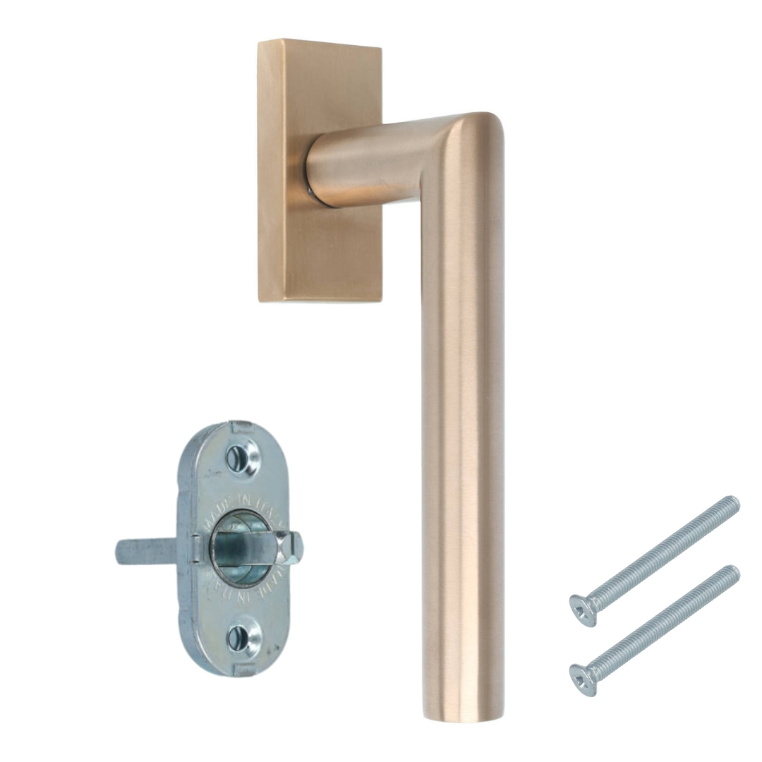 Draaikiepgarnituur BASIC LBII-19DK-Q PVD licht brons - Afbeelding 6