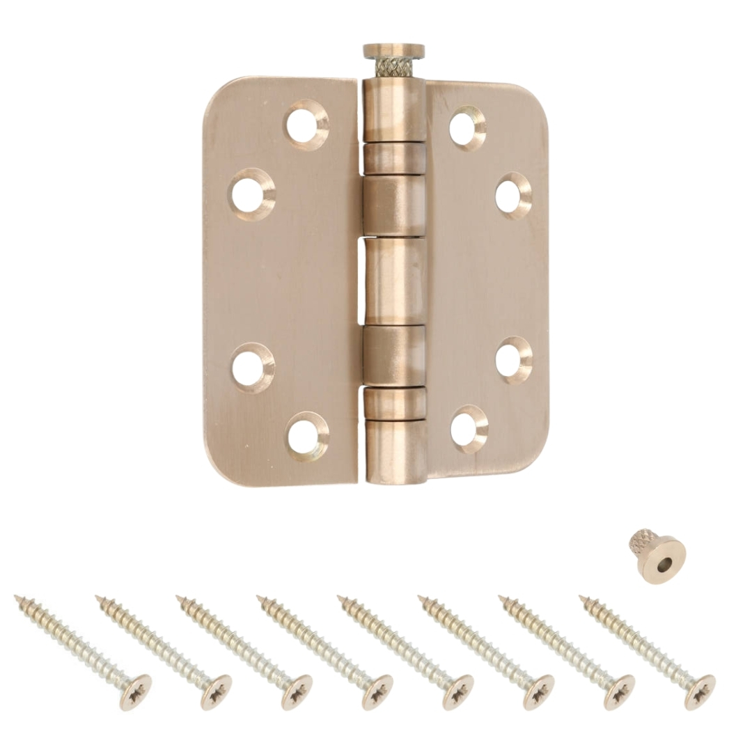 Kogellagerscharnier 7676 mm ronde hoek PVD licht brons - Afbeelding 3