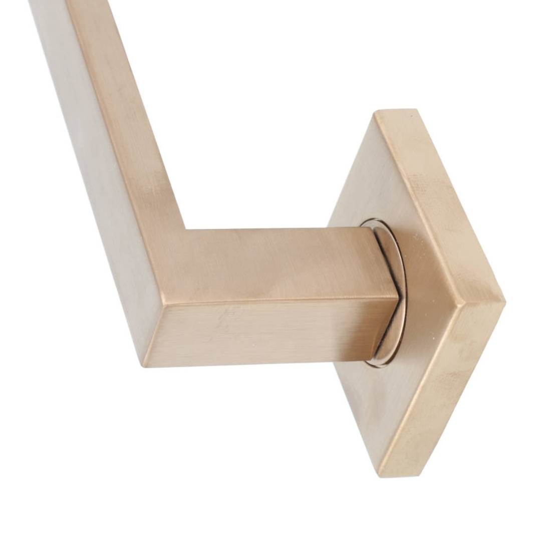 Deurklink Basis Rechthoek op geveerd rozet PVD licht brons - Afbeelding 3