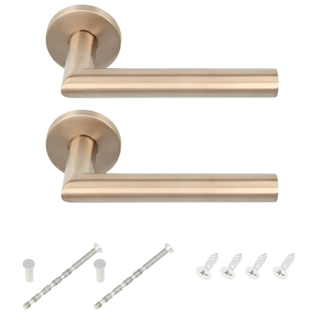 Deurklink John op ronde rozet PVD licht brons - Afbeelding 6