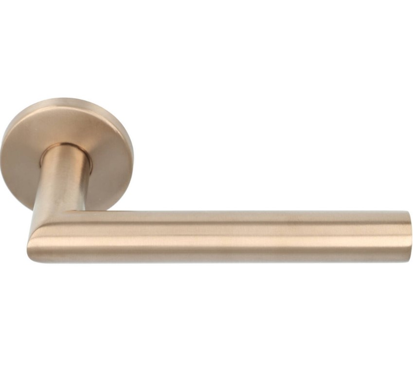 Deurklink John op ronde rozet PVD licht brons