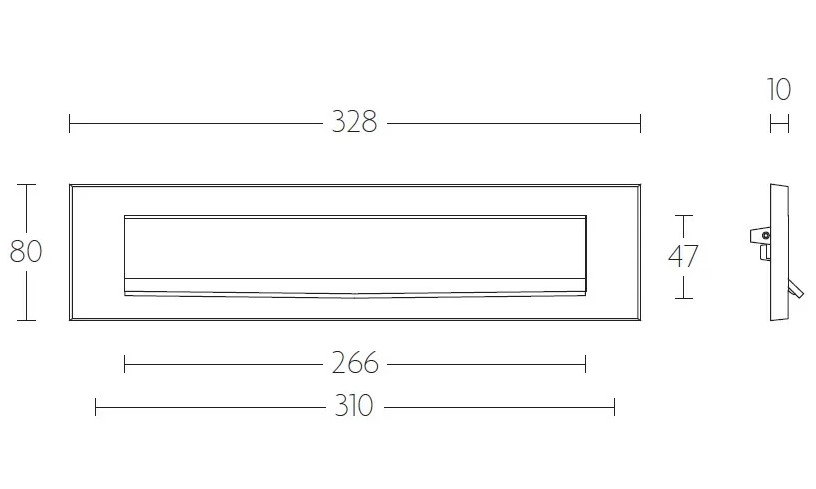 Briefplaat met klep PVD licht brons - Afbeelding 2