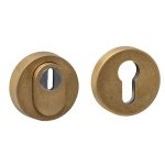 Intersteel SKG3 veiligheidsrozetten rond verdekt ø52x12mm met kerntrekbeveiliging PVD messing getrommeld