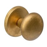 Intersteel voordeurknop paddenstoel ø58mm éénzijdige montage PVD messing getrommeld