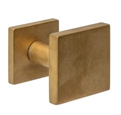 Intersteel voordeurknop vierkant 64x64mm verkropt éénzijdige montage PVD messing getrommeld