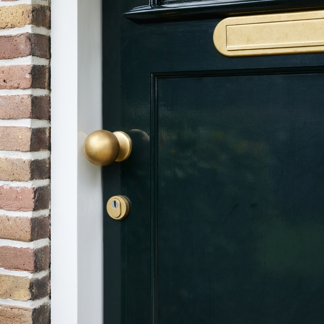 Intersteel voordeurknop bol ø75mm éénzijdige montage PVD messing getrommeld - Afbeelding 3