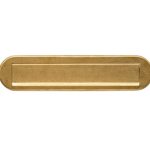 Intersteel briefplaat ovaal met klep/regenrand PVD messing getrommeld