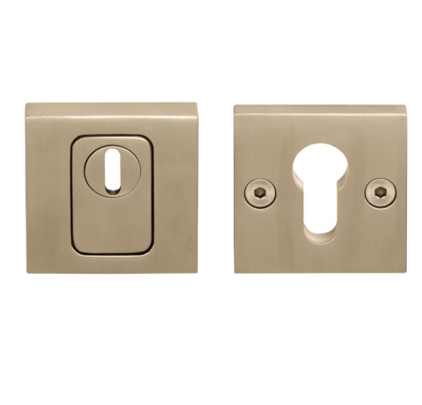 SKG3 Veiligheid-rozet BASICS BSQVEIL met kerntrekbeveiliging vierkant PVD licht brons