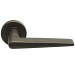 Deurklink Wig op ronde rozet brons