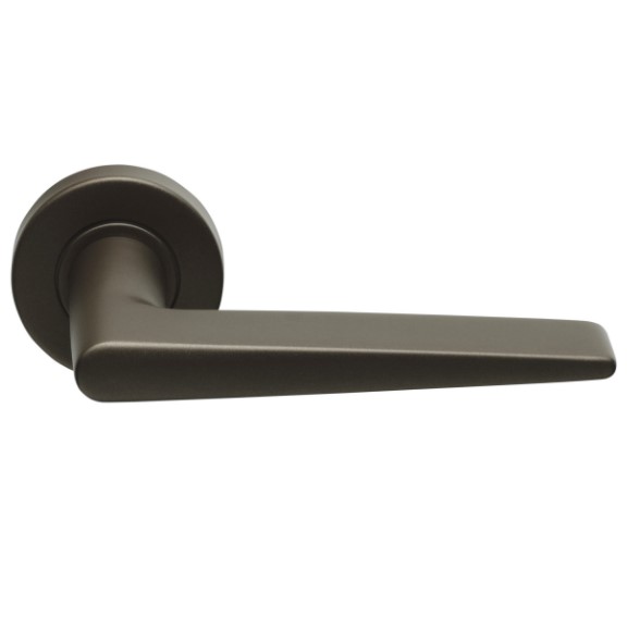 Deurklink Wig op ronde rozet brons