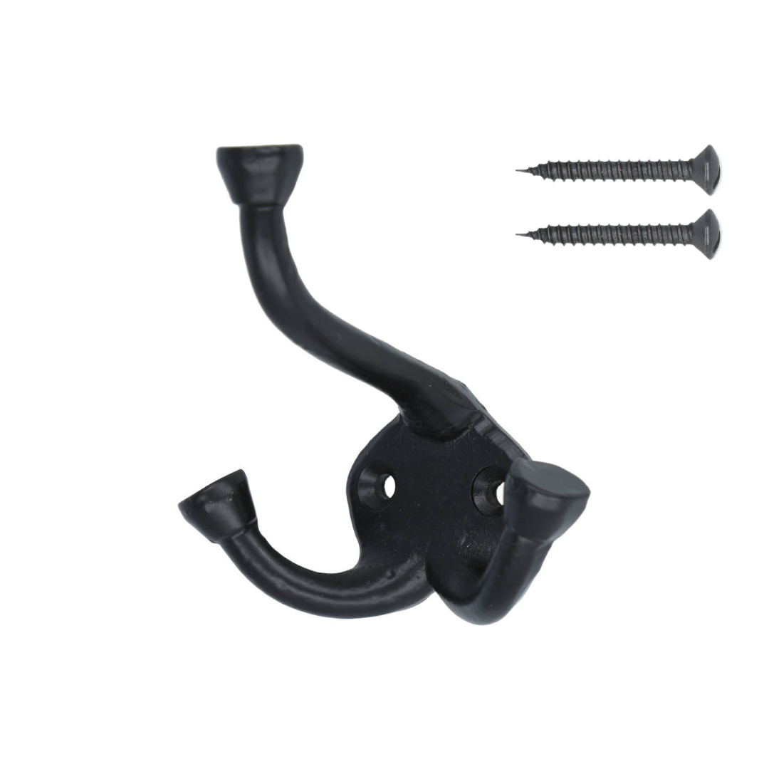 Hoed en jashaak dubbel 67 mm ijzer zwart - Afbeelding 4