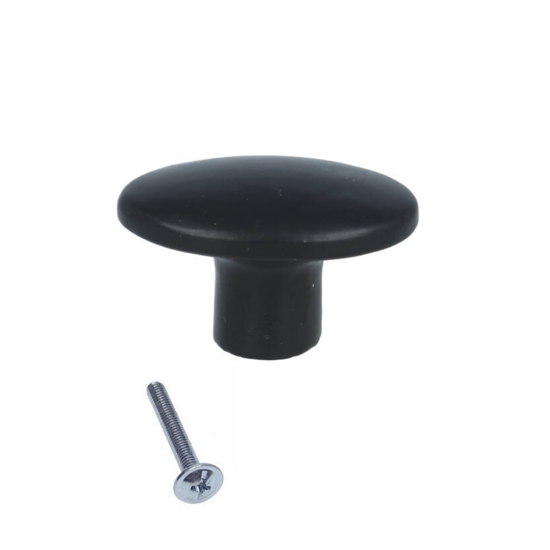 Knop ovaal 39x25 mm ijzer zwart - Afbeelding 3