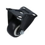 Bokwiel met bevestigingsplaat zwart Ø40x20 mm