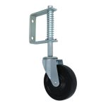 Poortwiel met veer 100 mm staal/rubber