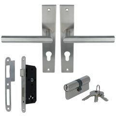 ODShop poortdeur set met beslag, slot PC72 en cilinder rvs