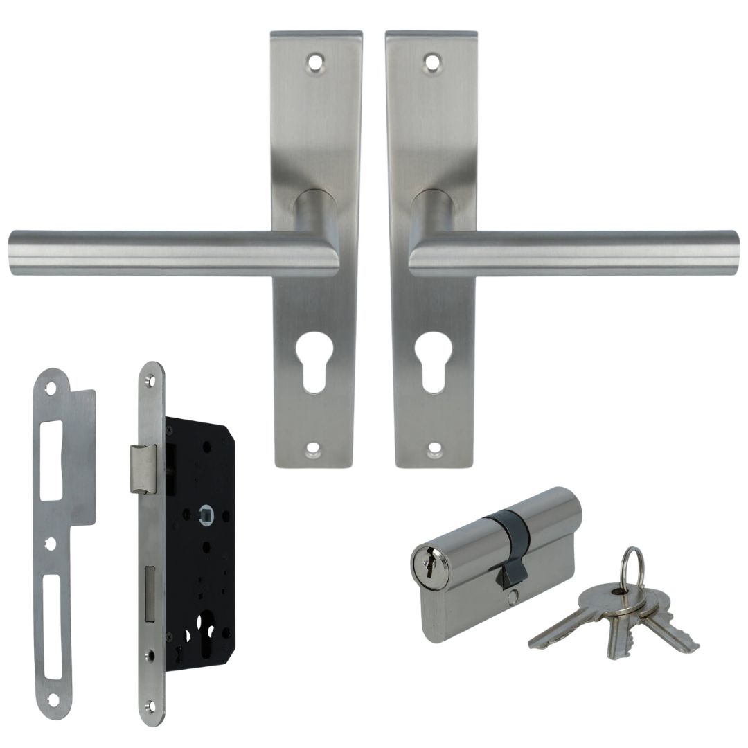 ODShop poortdeur set met beslag, slot PC72 en cilinder rvs