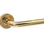 Intersteel deurklink Luzern op rozet verdekt ø53x10mm PVD messingkleur