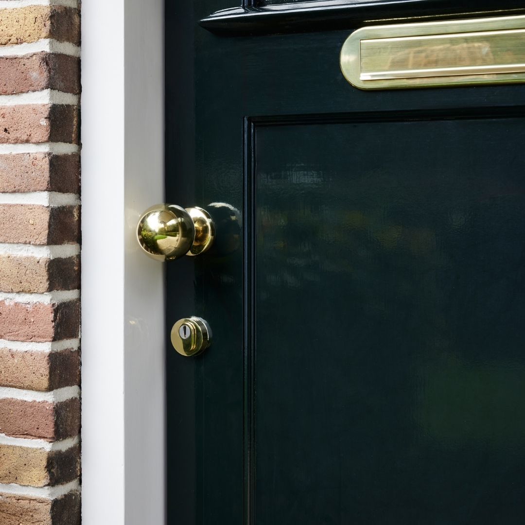 Intersteel voordeurknop bol ø75mm éénzijdige montage PVD messingkleur - Afbeelding 3