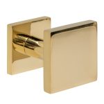 Intersteel voordeurknop vierkant 64x64mm verkropt éénzijdige montage PVD messingkleur