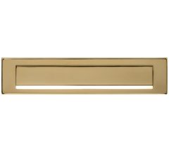 Intersteel briefplaat rechthoekig met klep/regenrand PVD messingkleur